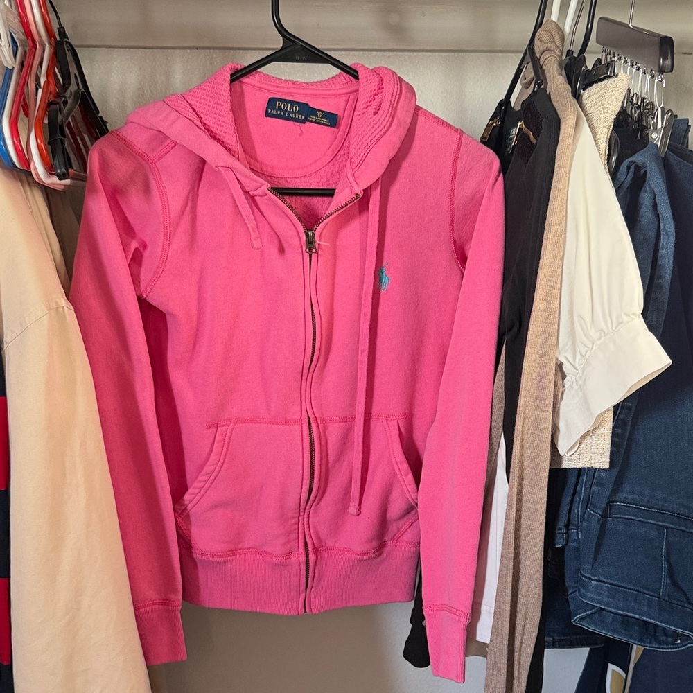 Ralph Lauren Vibrant Pink Zip-Up Hoodie